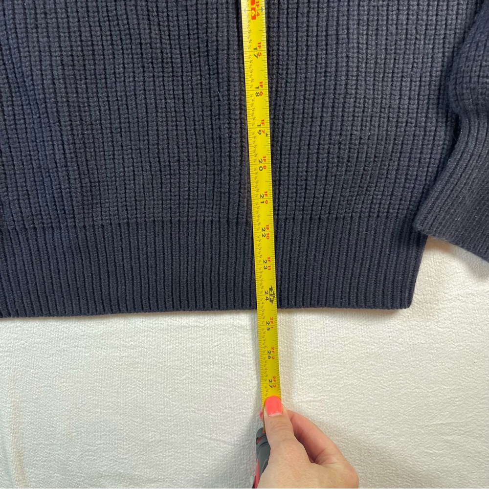 Madewell Women's V-Neck Ribbed Sweater - Navy - Picture 4 of 6